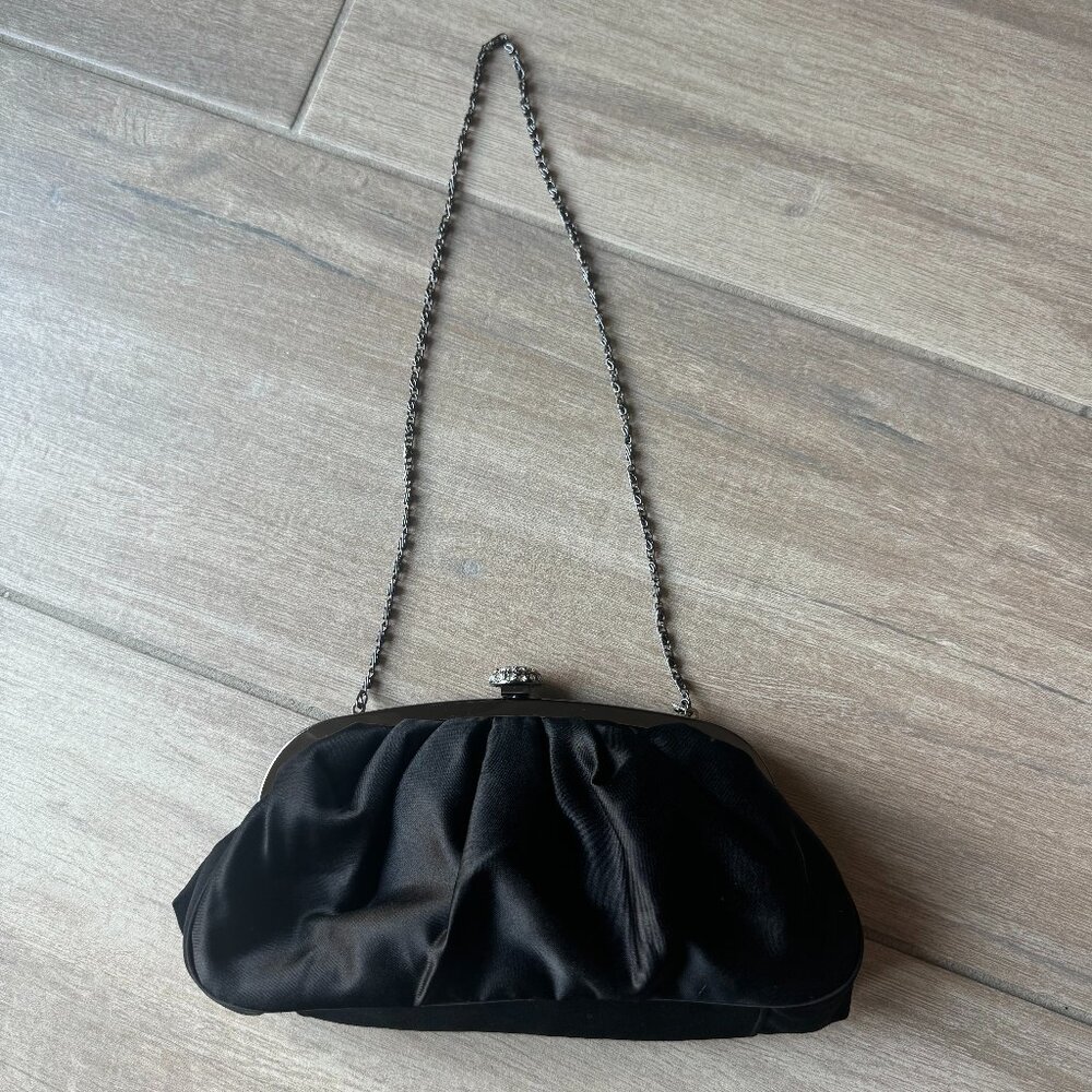 Black small evening clutch purse handbag